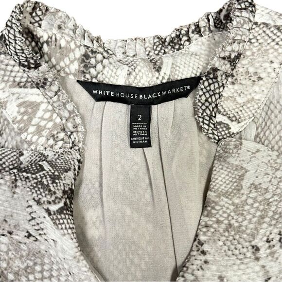 White House Black Market Snake Print Sleeveless Blouse Size 2 - Picture 5 of 12
